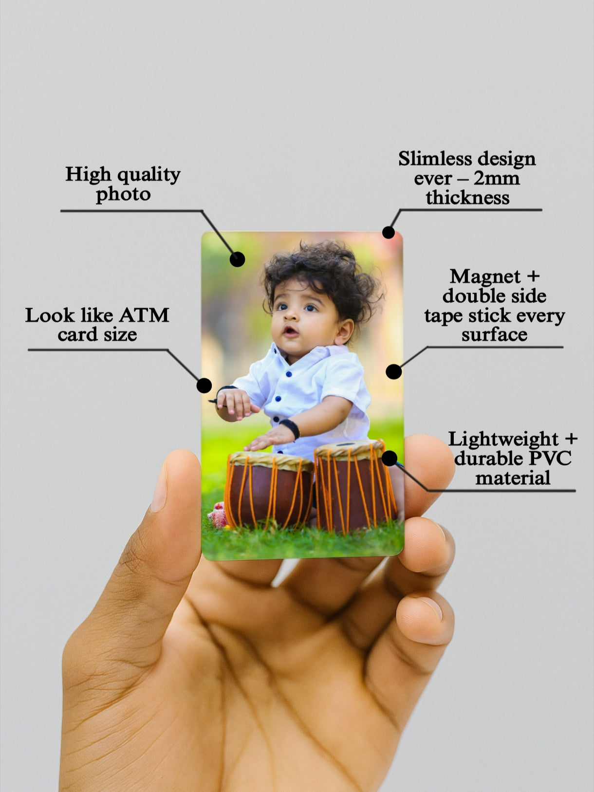 Custom Photo 2in1 Magnet Smart Stick Magnet – Fridge + Any Surface)